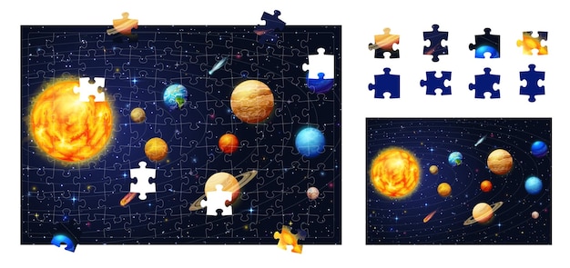 Pièces De Jeu Spatiales De Puzzle Du Système Solaire