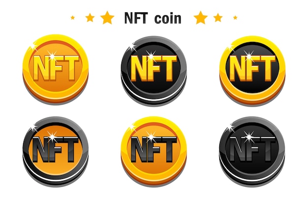 Pièces Nft Vectorielles Cryptocurrency Nfttoken Monnaie Internet Du Futur