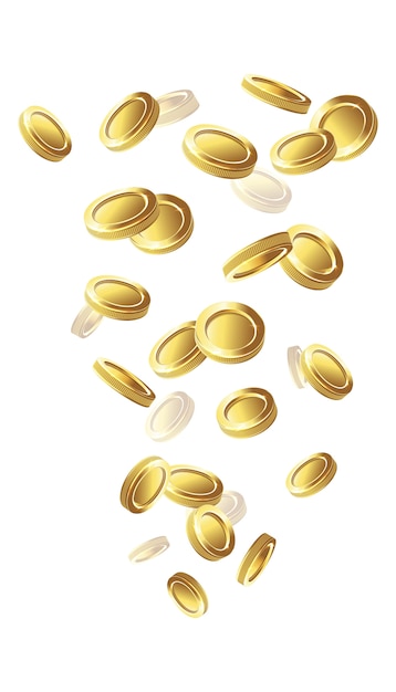 Pièces D'or Tombant. Illustration D'icône Isolé Sur Fond Blanc.