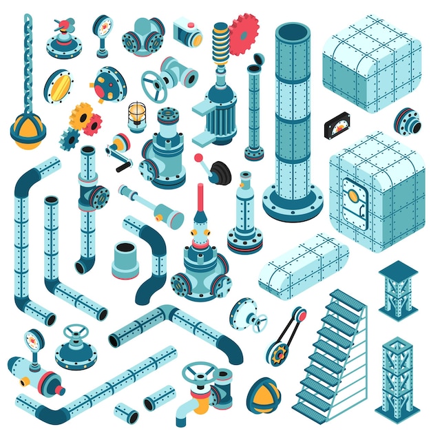 Vecteur pièces de rechange pour la création de machines industrielles complexes