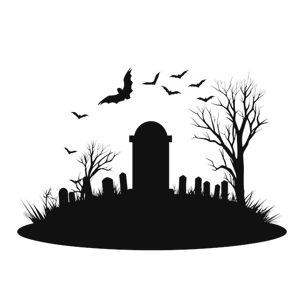 Vecteur pierre tombale noire d'halloween