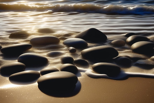 des pierres sur la plage