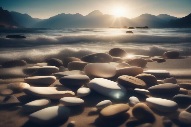 des pierres sur la plage