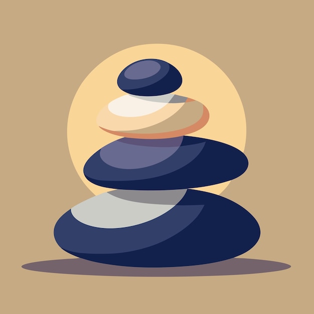 Des pierres zen réalistes, des tas de cailloux, une tour d'équilibre, de tranquillité, de bien-être, de sérénité naturelle.