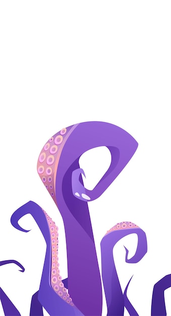 Vecteur pieuvre de tentacule cartoon vector illustration sur fond blanc
