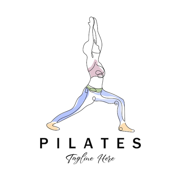 Pilates Sitting Pose Logo Icône Symbole Un Exercice De Yoga Apaisant Qui Déplace Tout Le Corps