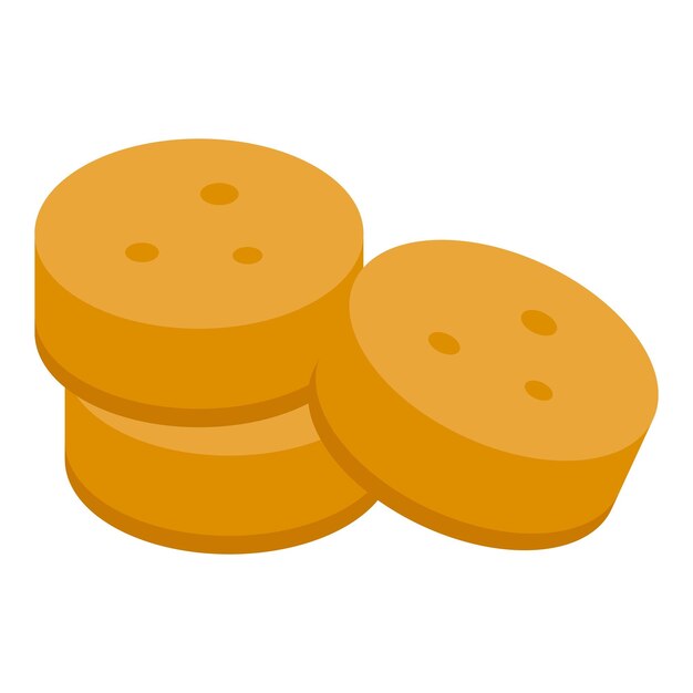 Une pile de biscuits ronds est allongée sur un fond blanc