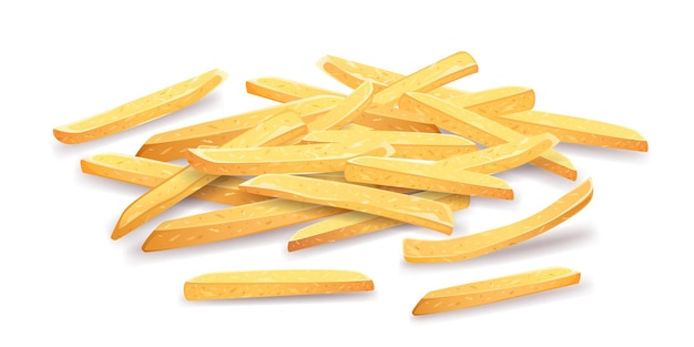 Pile de frites qui se chevauchent.