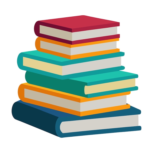 Une pile d'illustrations d'art vectoriel de livres