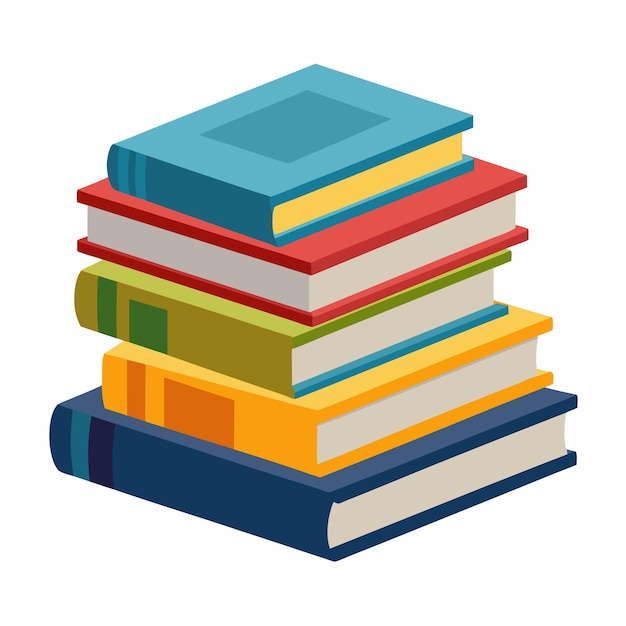 Une pile de livres Image d'une pile de livres isolés Concept d'éducation Illustration vectorielle