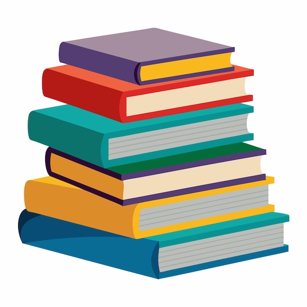 Une pile de livres Image d'une pile de livres isolés Concept d'éducation Illustration vectorielle