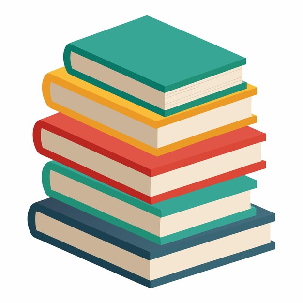 Une pile de livres Image d'une pile de livres isolés Concept d'éducation Illustration vectorielle