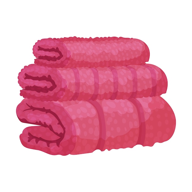 Pile pliée de serviettes de terre isolée sur fond blanc Objet vectoriel tissu de terre réaliste pour salle de bain