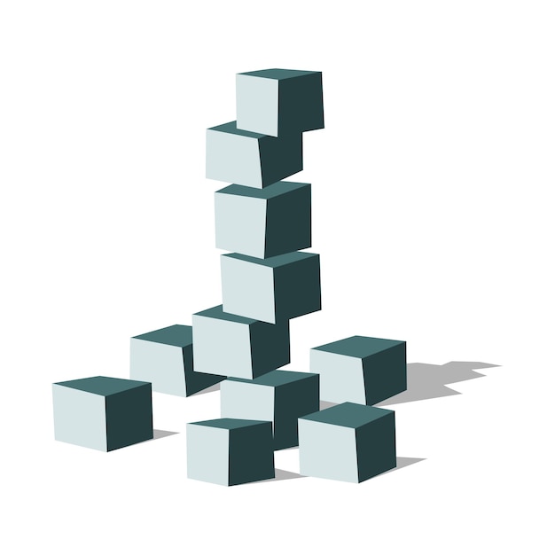 pile vectorielle de plusieurs blocs