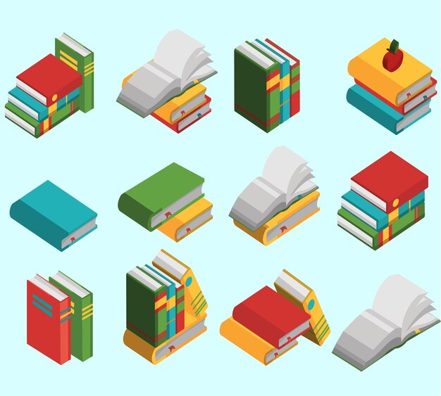 Des piles de livres pour la lecture, des piles de manuels pour l'éducation, un ensemble de dictionnaires de littérature.