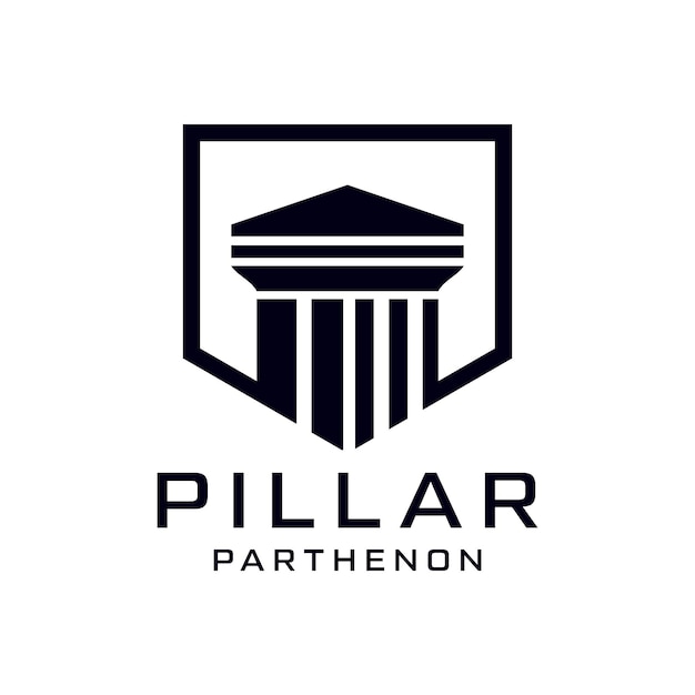 Pilier Parthénon Law Building Monument Logo Design