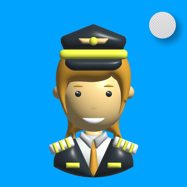 Pilote féminin en 3D