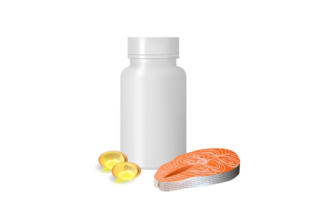 Vecteur pilules de gel, vitamine d, e, oméga3, huile de poisson