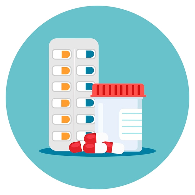 Pilules Pharmaceutiques En Médecine Bouteilleicône Traitement Pharmaceutique Pilule De Santé Médicament Vitamine