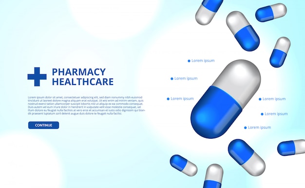 Pilules de pharmacie capsule médecine santé