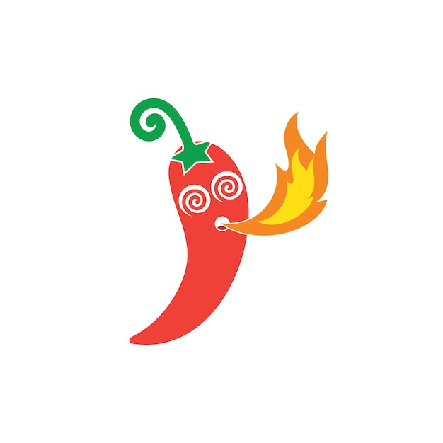 Piment Logo Icône Vector Illustration Design