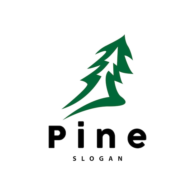 Pin Arbre Logo Luxueux élégant Design Simple Sapin Vecteur Abstrait Forêt Icône Illustration Pin Produit Marque