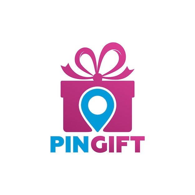 Pin Cadeau Logo Template Design Vecteur, Emblème, Design Concept, Symbole Créatif, Icône