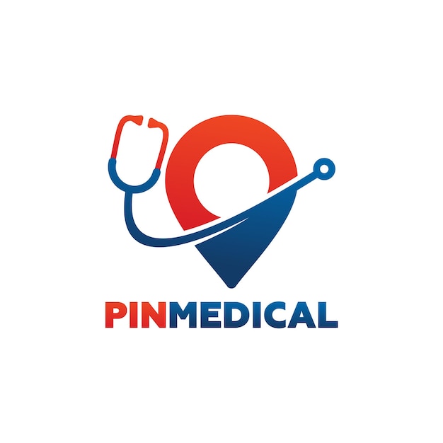 Pin Medical Logo Template Design Vecteur, Emblème, Design Concept, Symbole Créatif, Icône