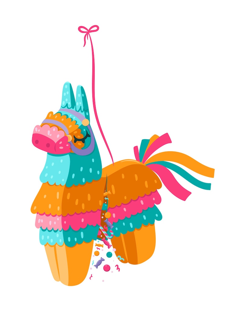 Vecteur pinata isolé sur fond blanc