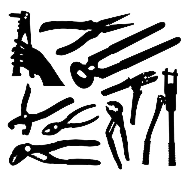 Pince à outils silhouette Types d'outils de réparation