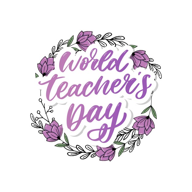 Pinceau De Calligraphie De La Journée Mondiale Des Enseignants