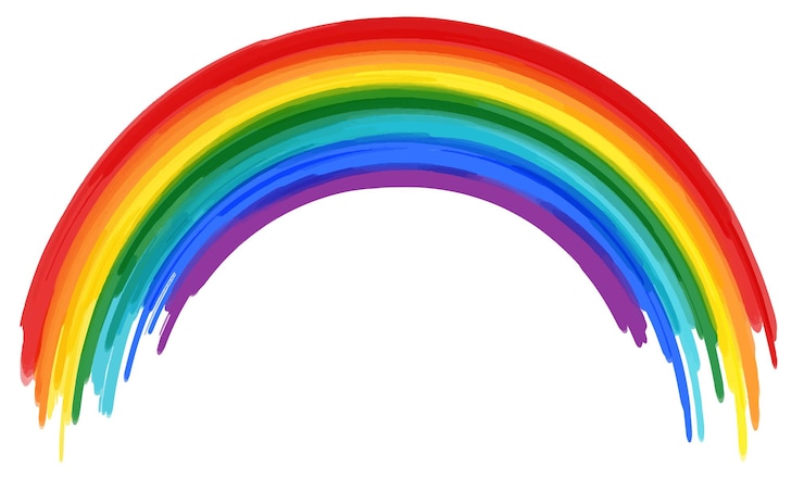 Vecteur le pinceau multipolaire aquarelle vibrant arc-en-ciel frottis avec des illustrations d'éclaboussures d'aquarelle