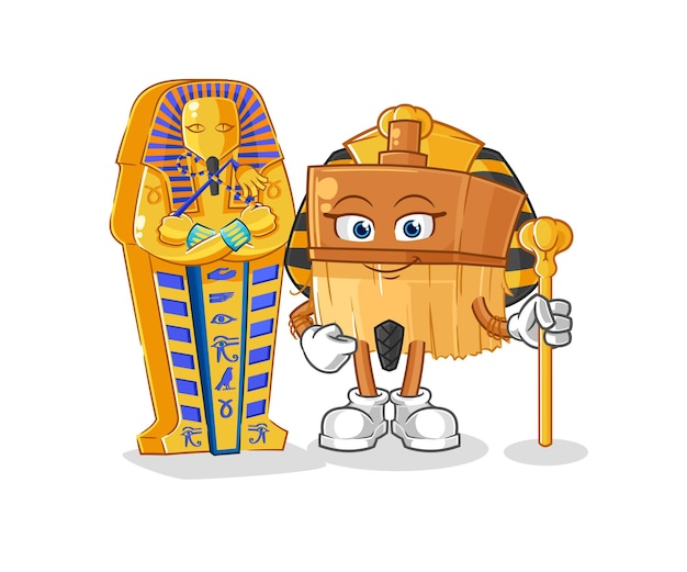 Pinceau Vecteur De Mascotte De Dessin Animé De Dessin Animé De L'egypte Ancienne