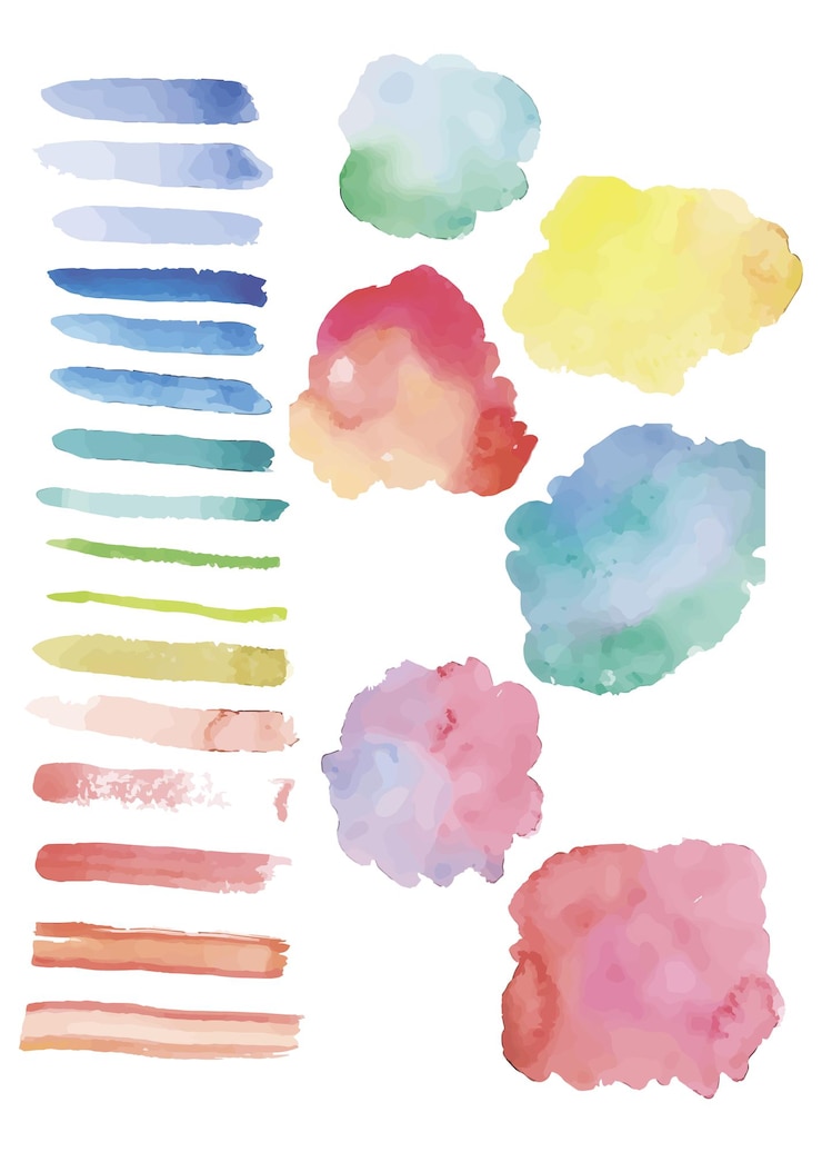 Vecteur pinceaux aquarelle