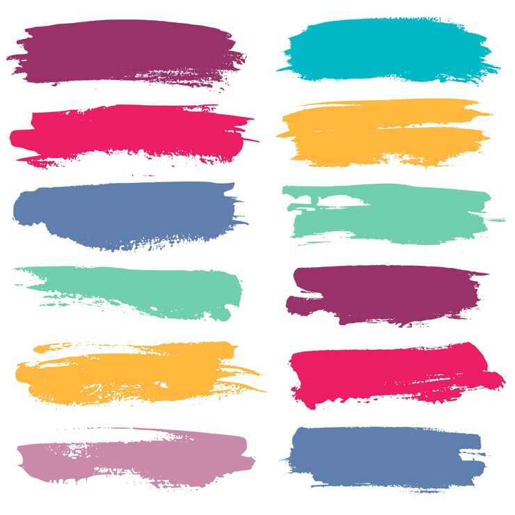 Vecteur pinceaux grunge de couleur traits linéaires de peinture aquarelle pour la mise en évidence