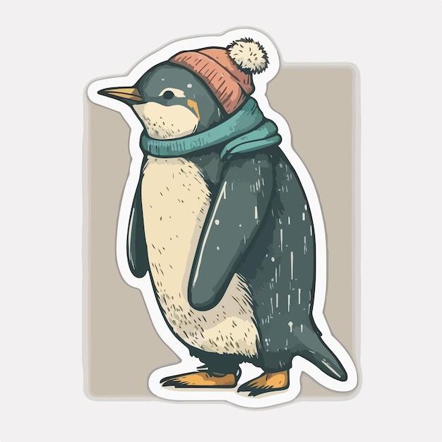 Pingouin avec un bonnet de graduation se sentant accompli