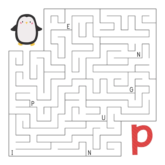 Pingouin De Jeu De Labyrinthe Abc