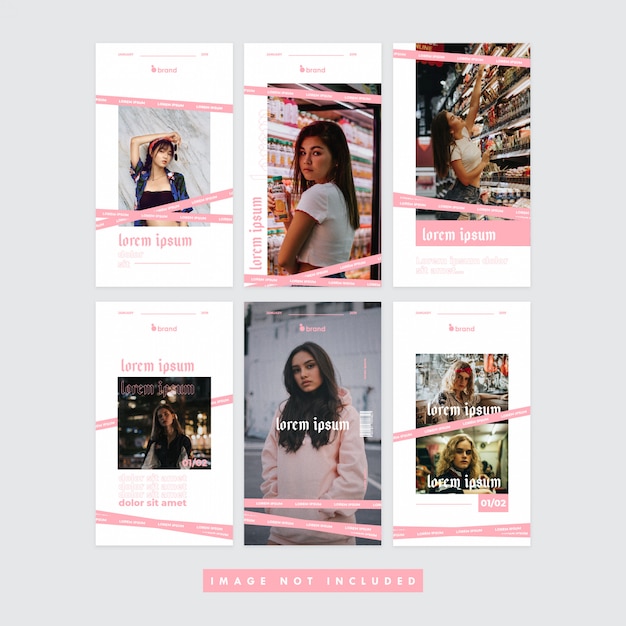 Vecteur pinky girl bannière instagram sur les réseaux sociaux