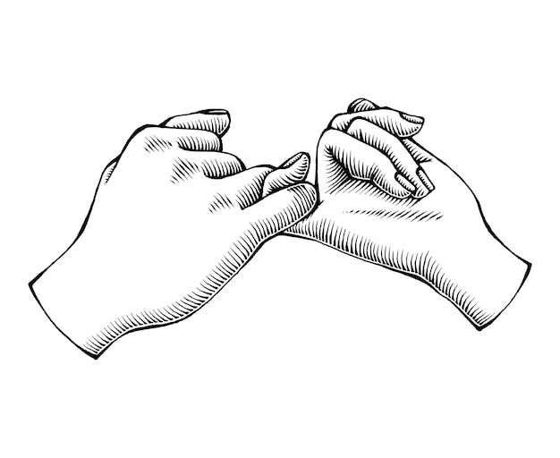 Vecteur pinky promise illustration vectorielle dessinée à la main