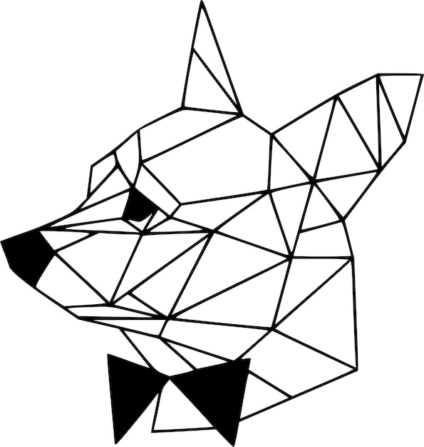 Vecteur pinscher nain chien ligne géométrique linéaire art vecteur