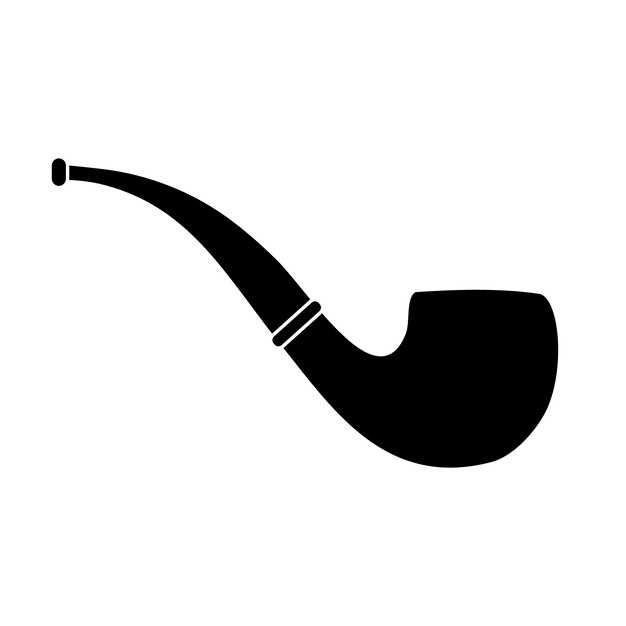 Pipe à fumer à contour plat vectoriel