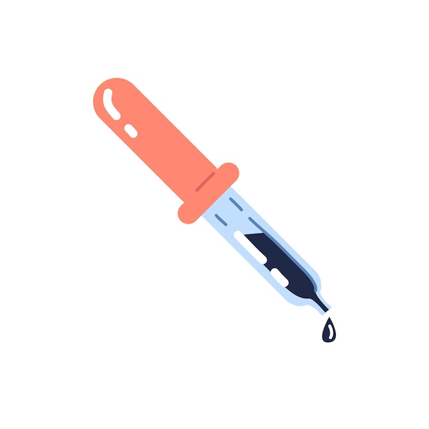 Pipette d'icône médicale isolée sur fond blanc Illustration vectorielle