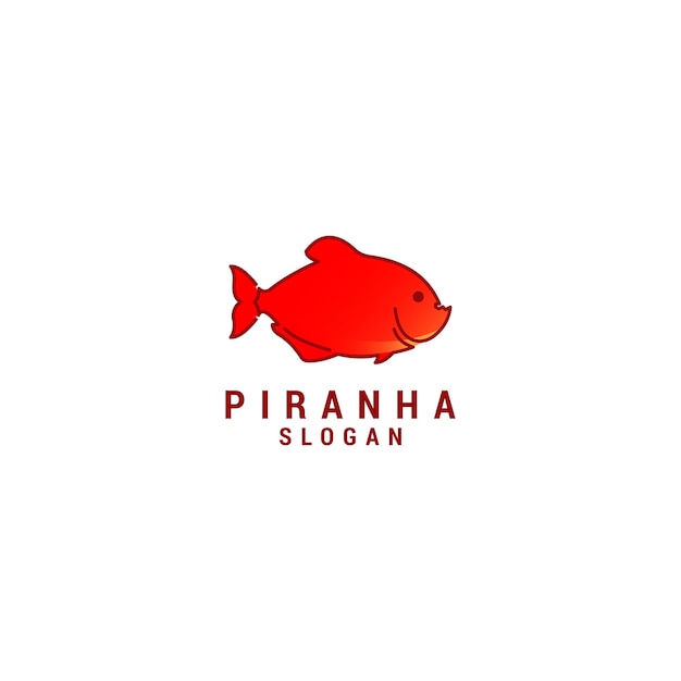 Piranha Logo Icône Modèle De Conception Vecteur Premium