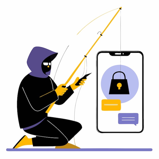 Un pirate informatique sombre se cache dans les profondeurs du cyber pour pêcher des données avec des intentions malveillantes