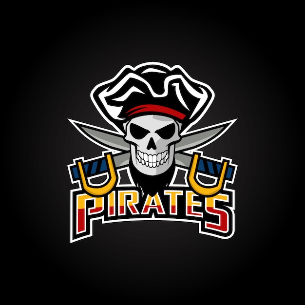 Vecteur pirates mascot sport esport logo design