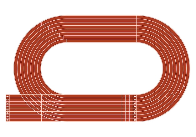 Vecteur piste d'athlétisme du stade