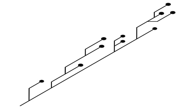 Pistes de circuits imprimés isométriques isolées sur fond blanc Clipart technique
