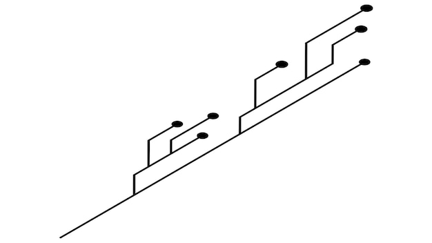 Pistes de circuits imprimés isométriques isolées sur fond blanc Clipart technique