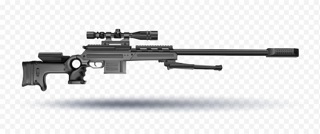 un pistolet avec une longue queue et une ombre