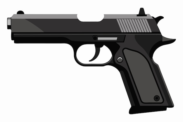 pistolet noir à fond blanc